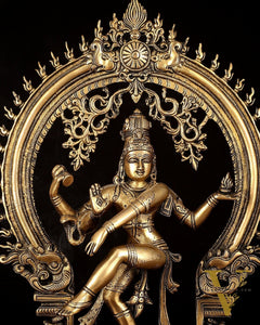 Brass Nataraja Dancing Shiva Superfine Sculpture - 18" Height