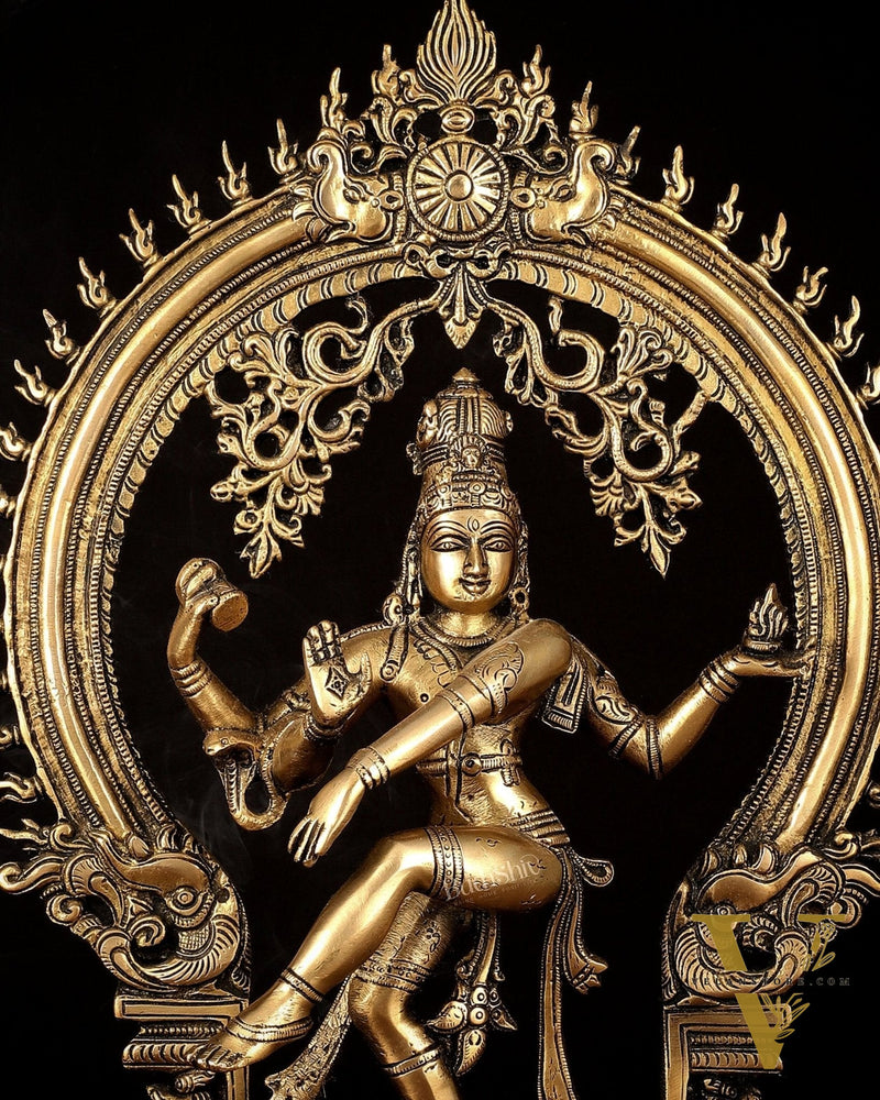 Brass Nataraja Dancing Shiva Superfine Sculpture - 18" Height