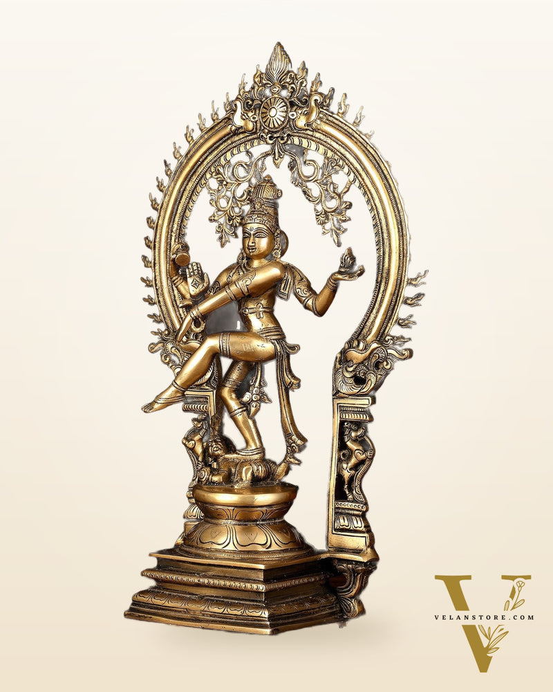 Brass Nataraja Dancing Shiva Superfine Sculpture - 18" Height