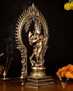 Brass Nataraja Dancing Shiva Superfine Sculpture - 18" Height