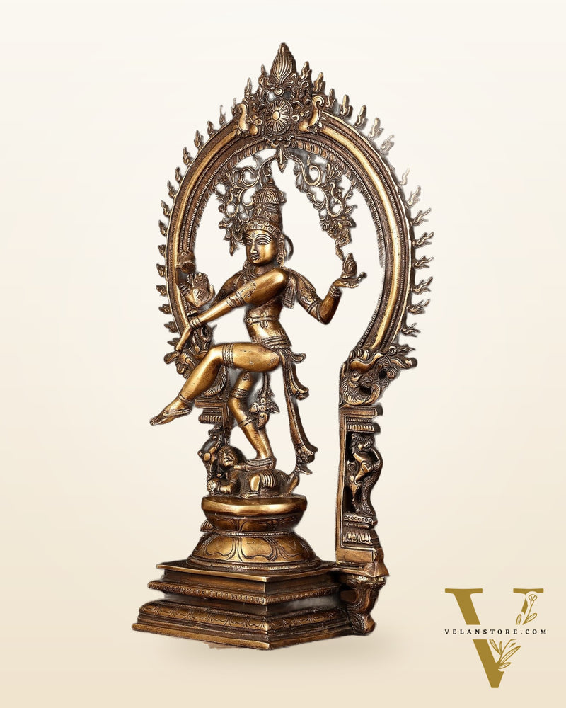 Brass Nataraja Dancing Shiva Superfine Sculpture - 18" Height
