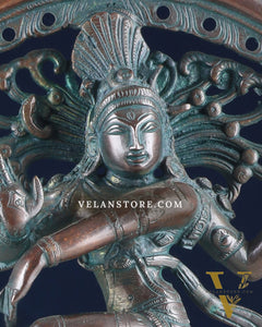 Brass Nataraja Statue - 13" Height vintage bronze tone