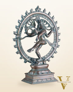 Brass Nataraja Statue - 13" Height vintage bronze tone