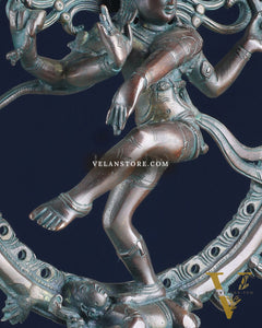 Brass Nataraja Statue - 13" Height vintage bronze tone