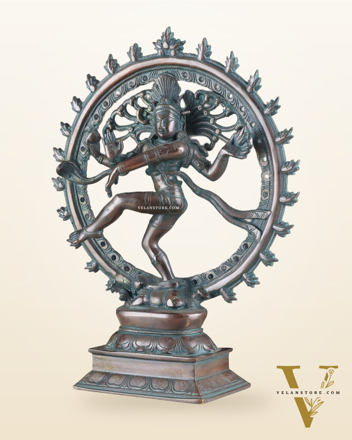 Brass Nataraja Statue - 13" Height vintage bronze tone