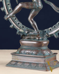 Brass Nataraja Statue - 13" Height vintage bronze tone