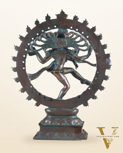 Brass Nataraja Statue - 13" Height vintage bronze tone