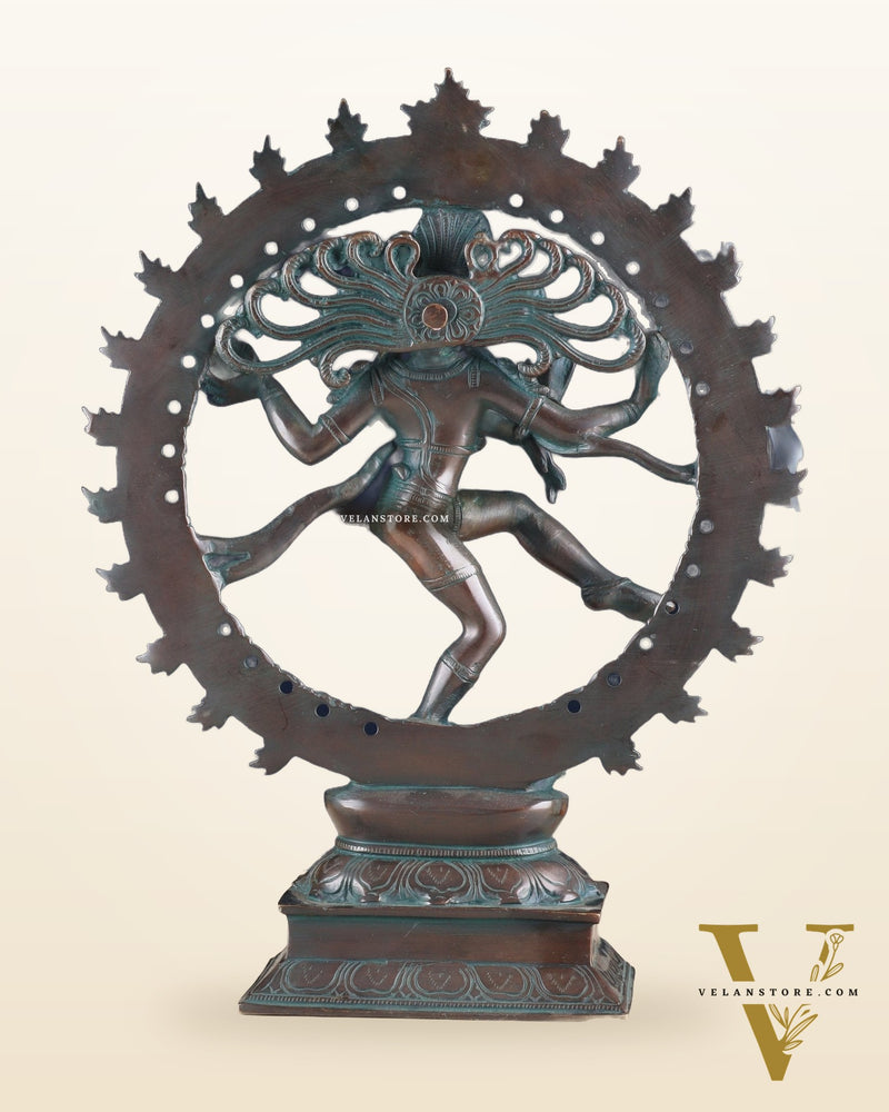 Brass Nataraja Statue - 13" Height vintage bronze tone