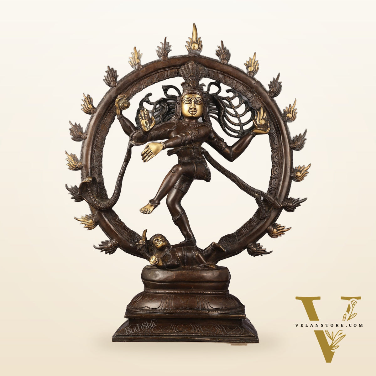 Brass Nataraja Statue 24" Dark Brown