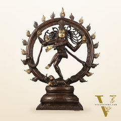 Brass Nataraja Statue 24" Dark Brown
