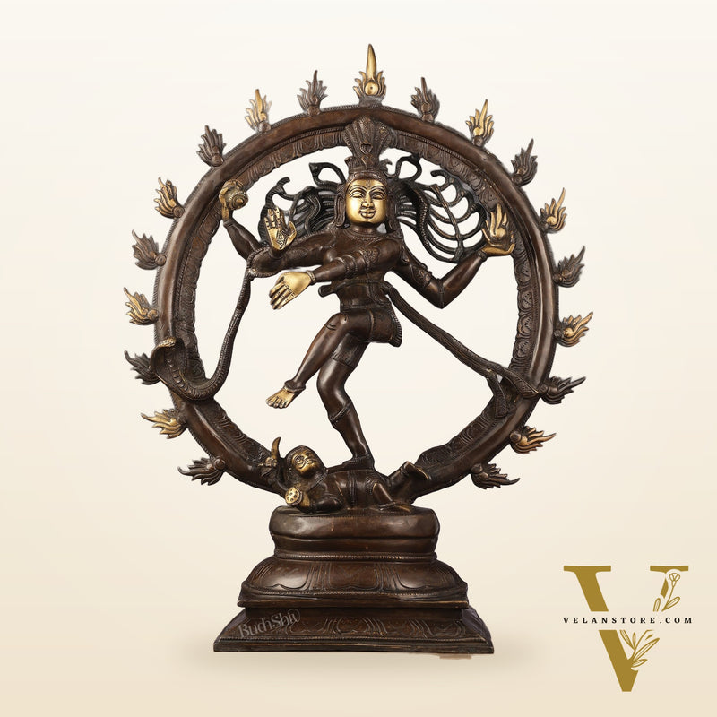 Brass Nataraja Statue 24" Dark Brown