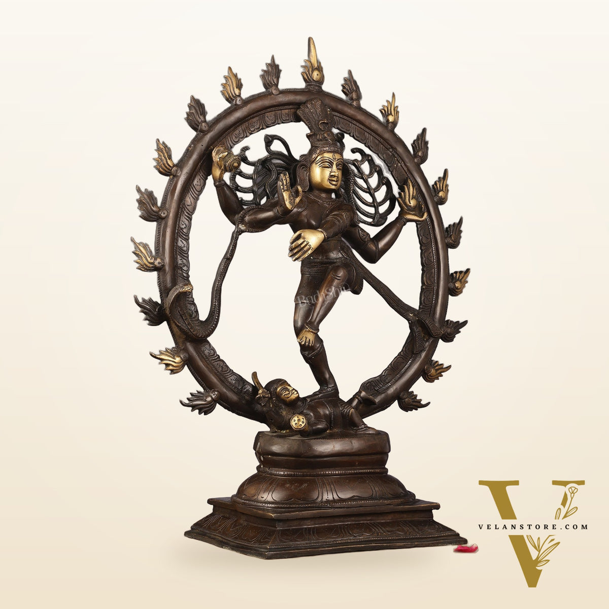 Brass Nataraja Statue 24" Dark Brown