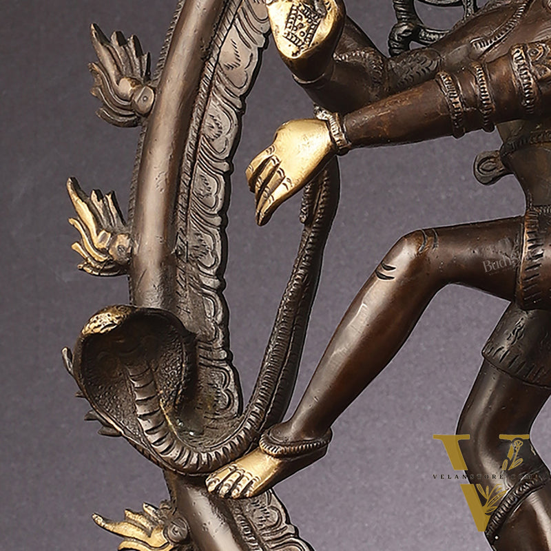 Brass Nataraja Statue 24" Dark Brown