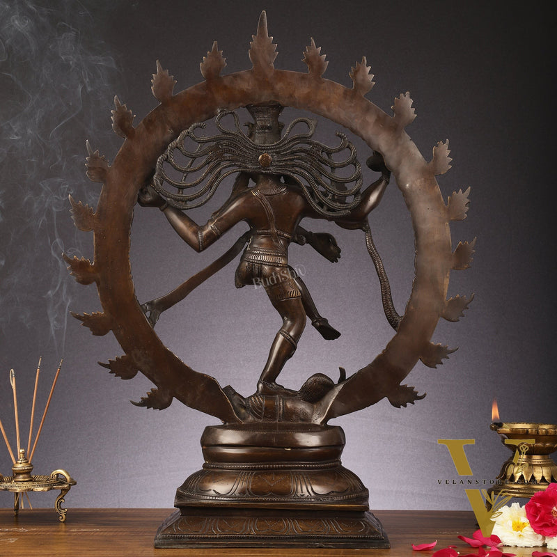 Brass Nataraja Statue 24" Dark Brown