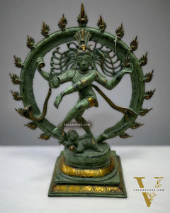 Brass Nataraja Statue 24 inch patina tone