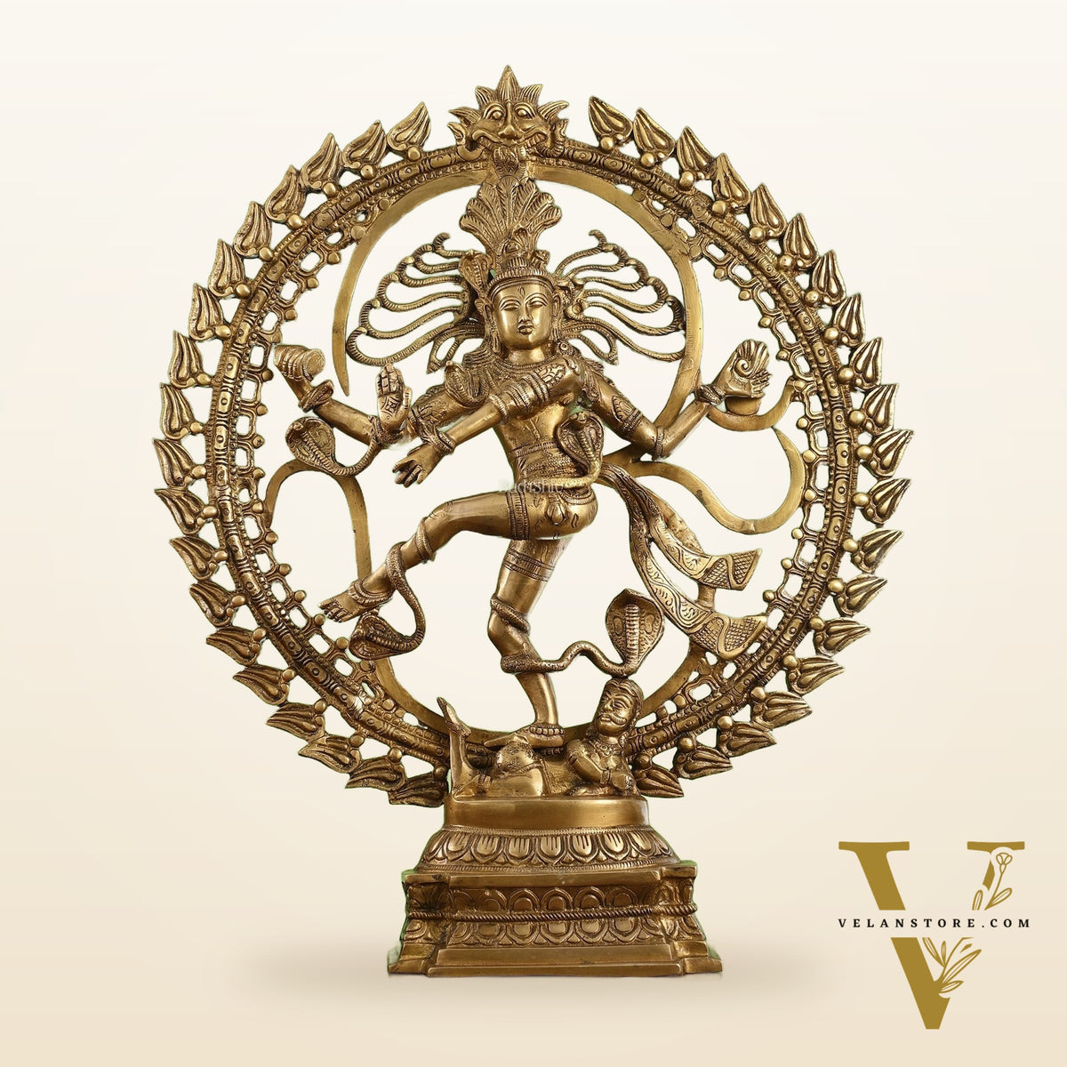 Brass Nataraja statue 25" matte gold