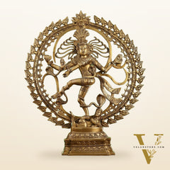 Brass Nataraja statue 25" matte gold