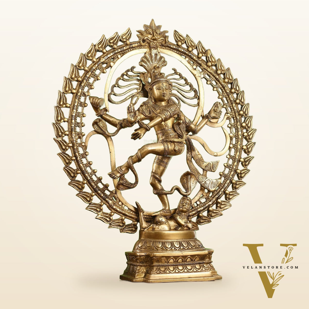 Brass Nataraja statue 25" matte gold