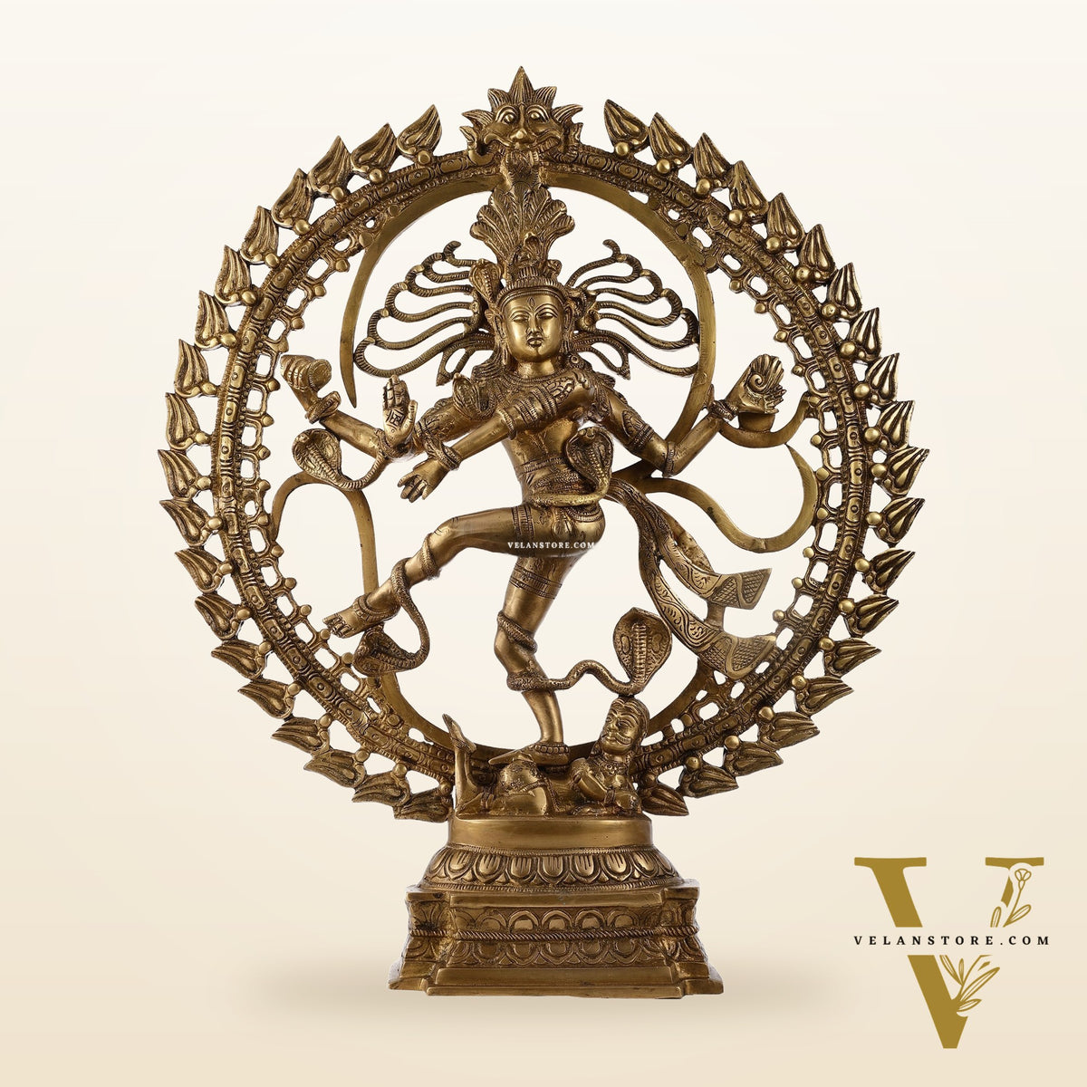 Brass Nataraja statue 25" matte gold