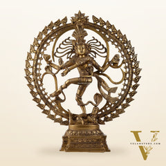 Brass Nataraja statue 25" matte gold