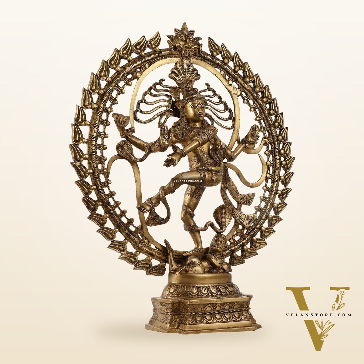 Brass Nataraja statue 25" matte gold
