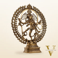 Brass Nataraja statue 25" matte gold