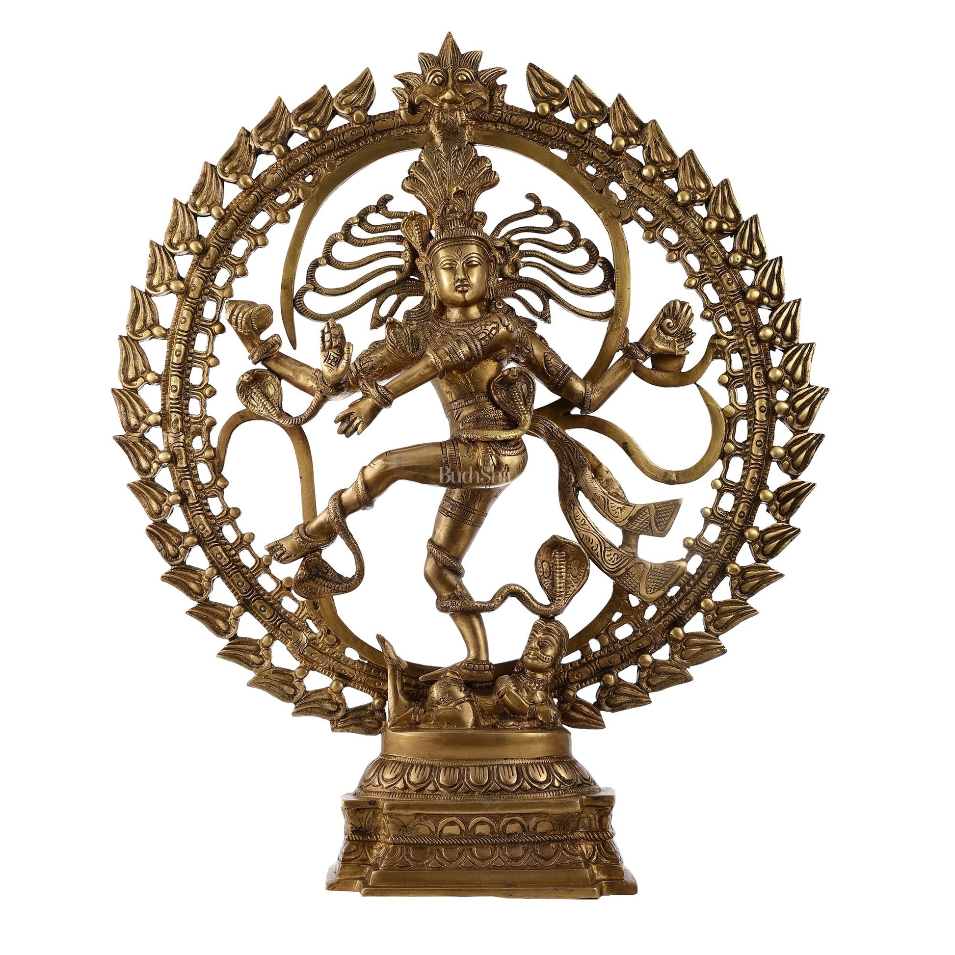 Brass Nataraja statue 25" matte gold