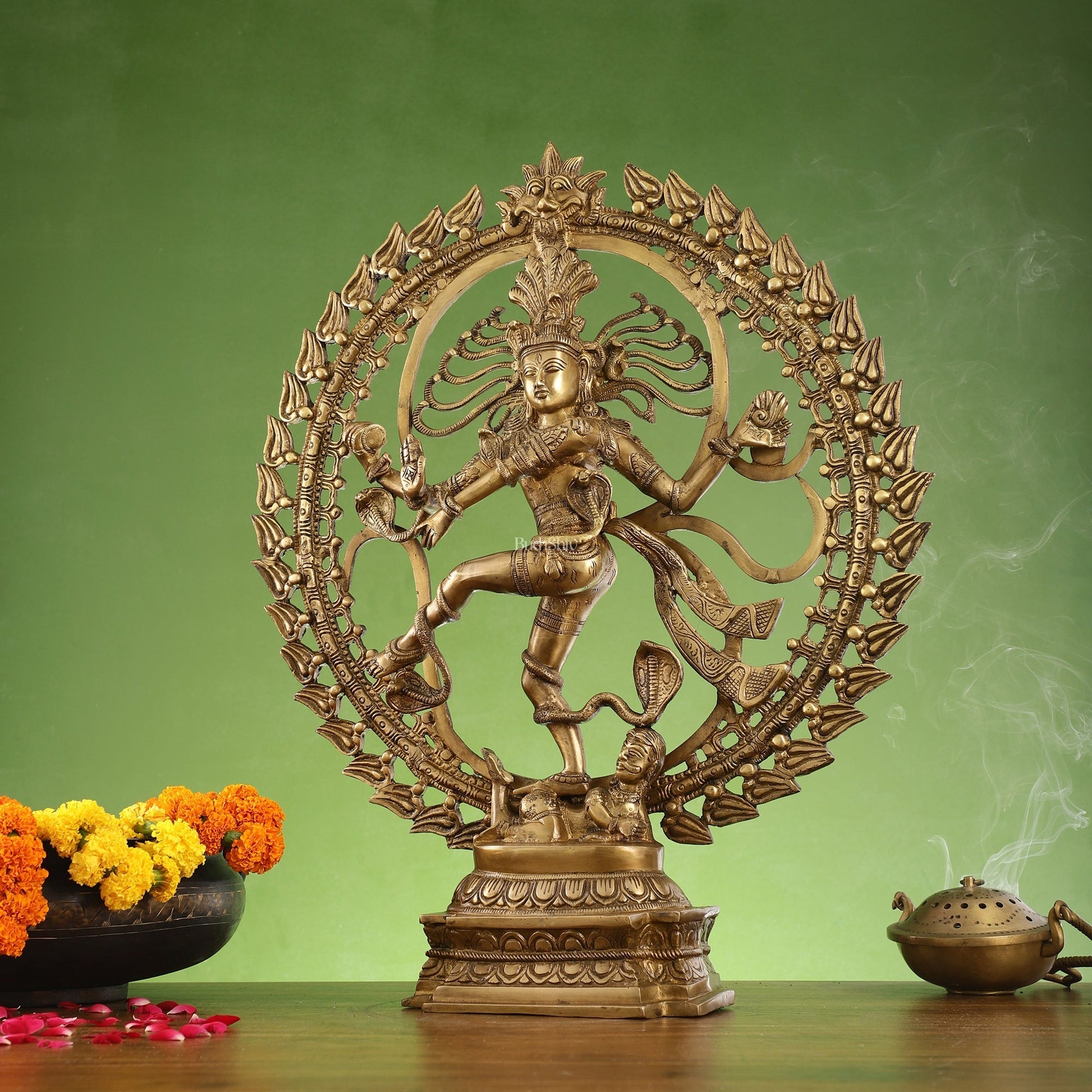 Brass Nataraja statue 25" matte gold