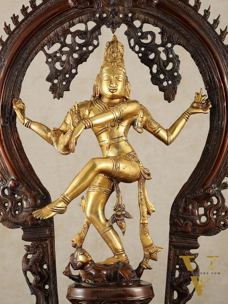 Brass Nataraja Statue - 26" Height dual tone