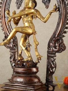 Brass Nataraja Statue - 26" Height dual tone
