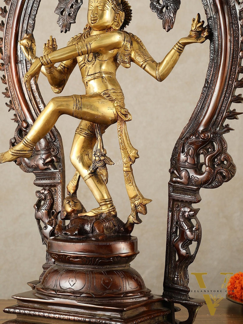 Brass Nataraja Statue - 26" Height dual tone