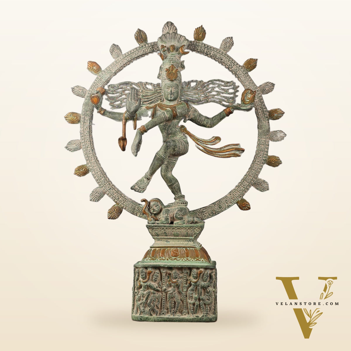Brass Nataraja statue antique Patina - 23 inch