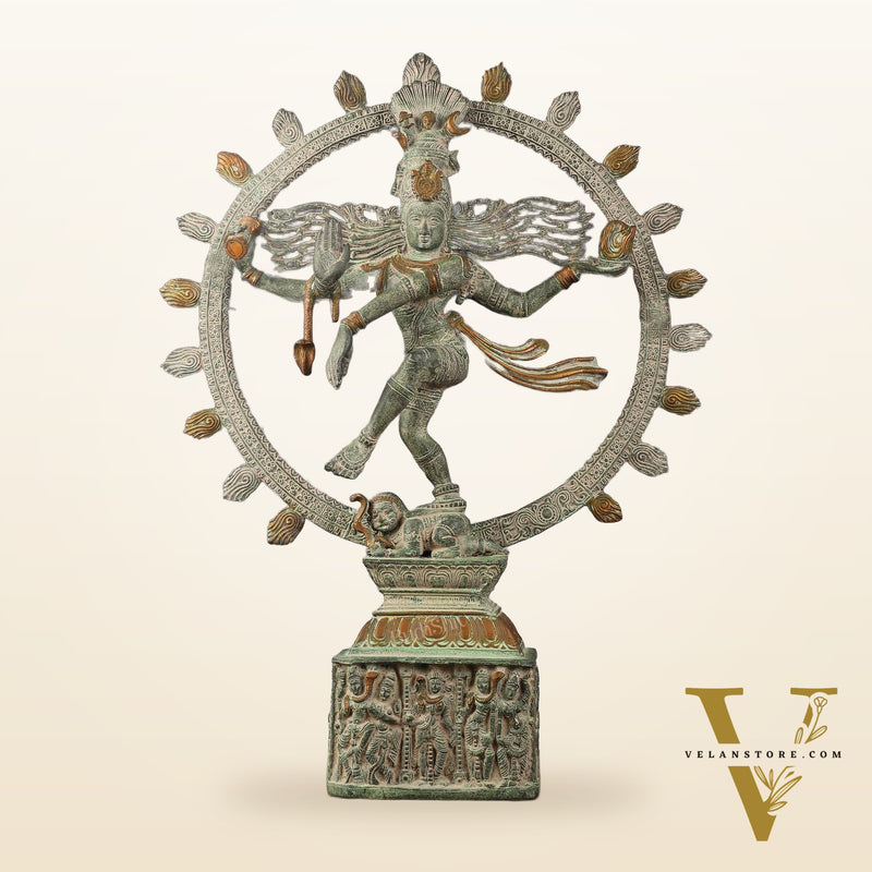 Brass Nataraja statue antique Patina - 23 inch