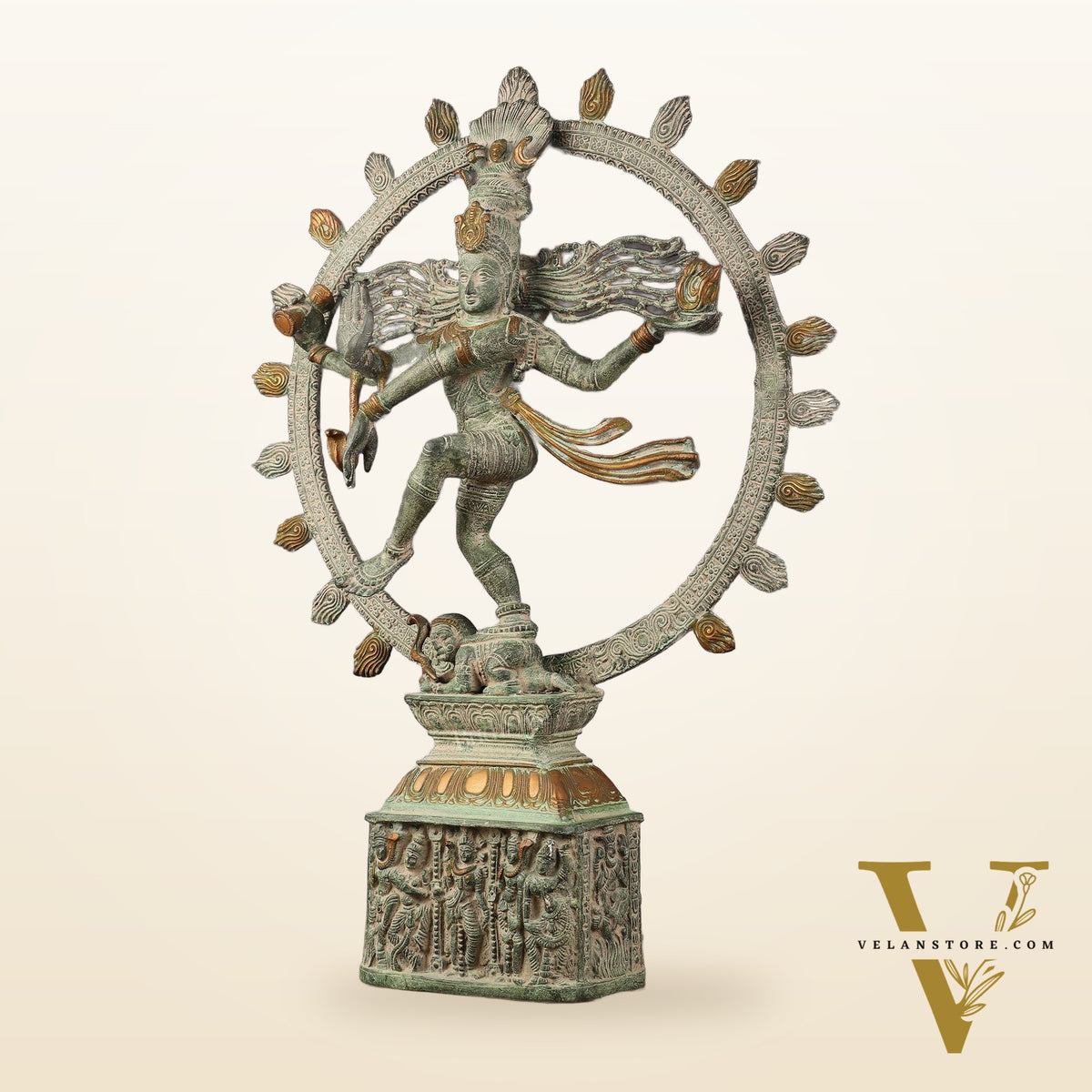 Brass Nataraja statue antique Patina - 23 inch