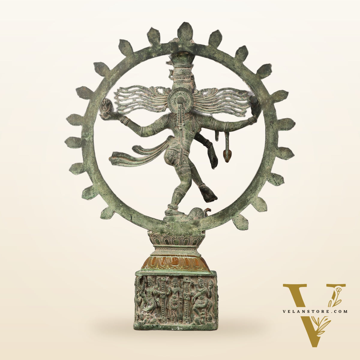 Brass Nataraja statue antique Patina - 23 inch