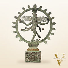 Brass Nataraja statue antique Patina - 23 inch
