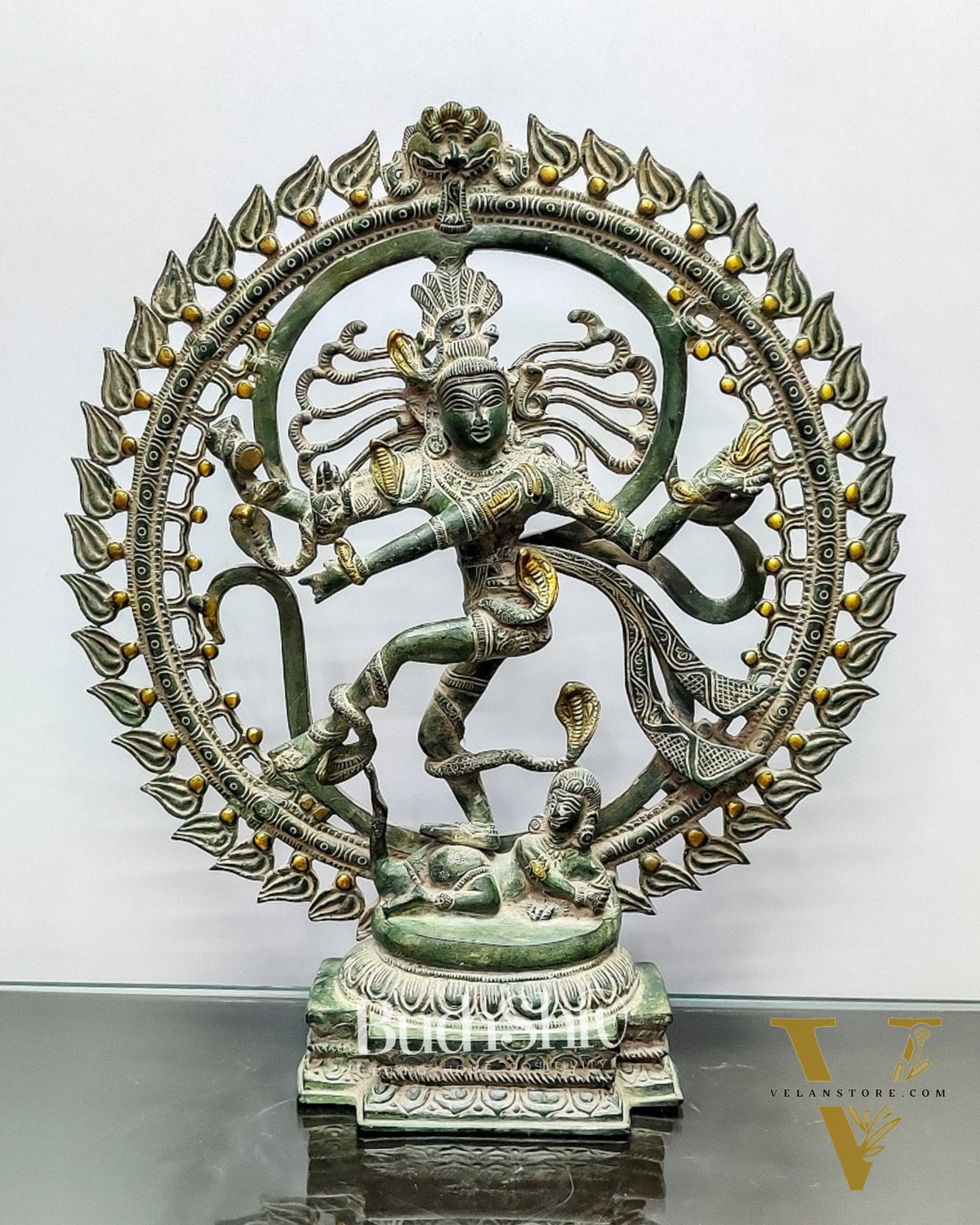Brass Nataraja Statue antique Sandstone 20 inch
