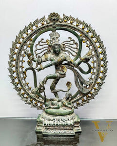 Brass Nataraja Statue antique Sandstone 20 inch