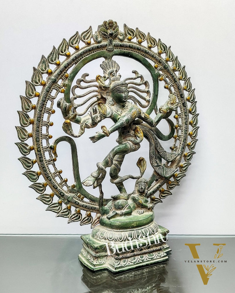 Brass Nataraja Statue antique Sandstone 20 inch