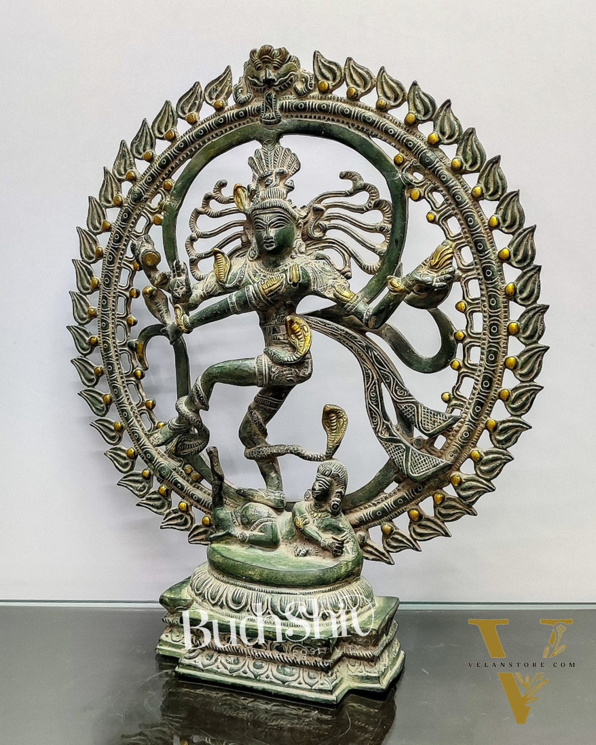 Brass Nataraja Statue antique Sandstone 20 inch