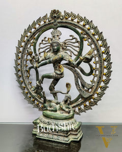 Brass Nataraja Statue antique Sandstone 20 inch