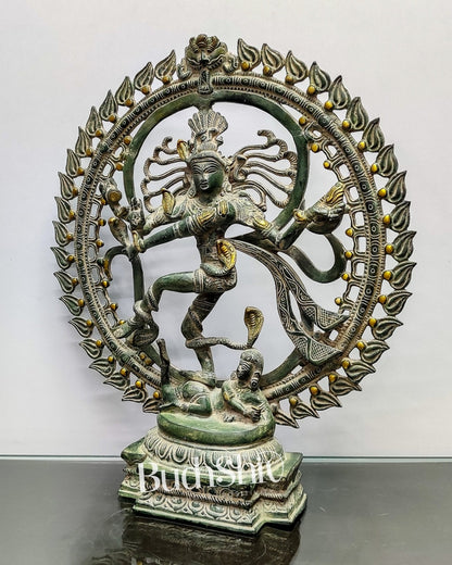 Brass Nataraja Statue antique Sandstone 20 inch