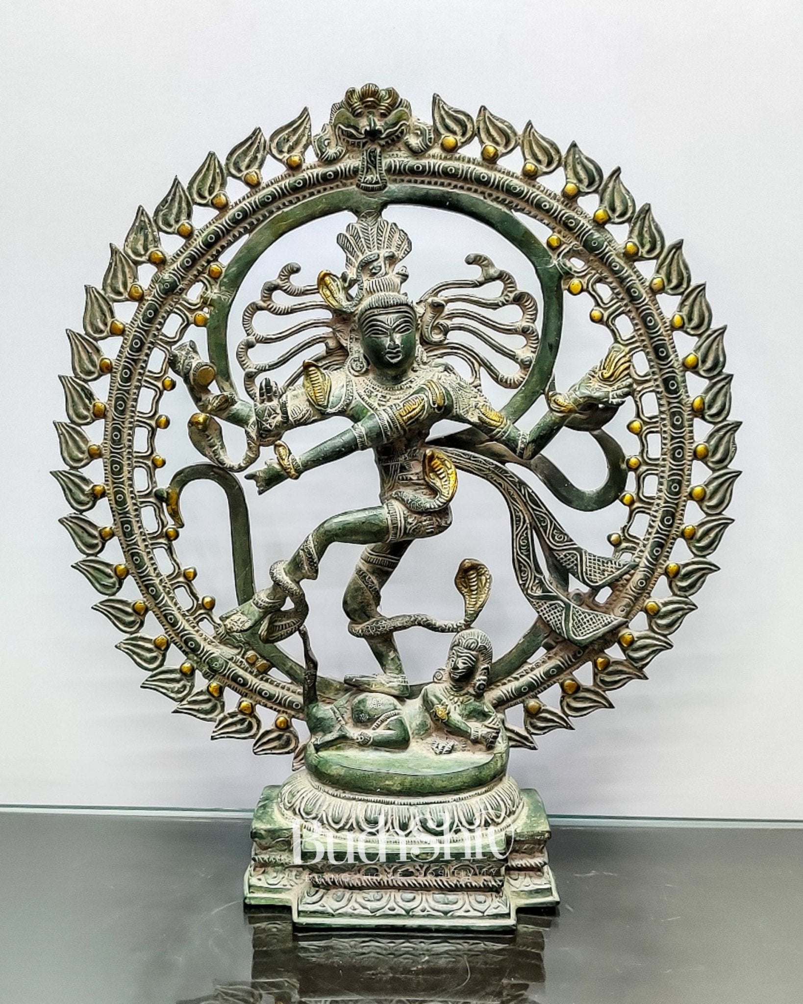 Brass Nataraja Statue antique Sandstone 20 inch