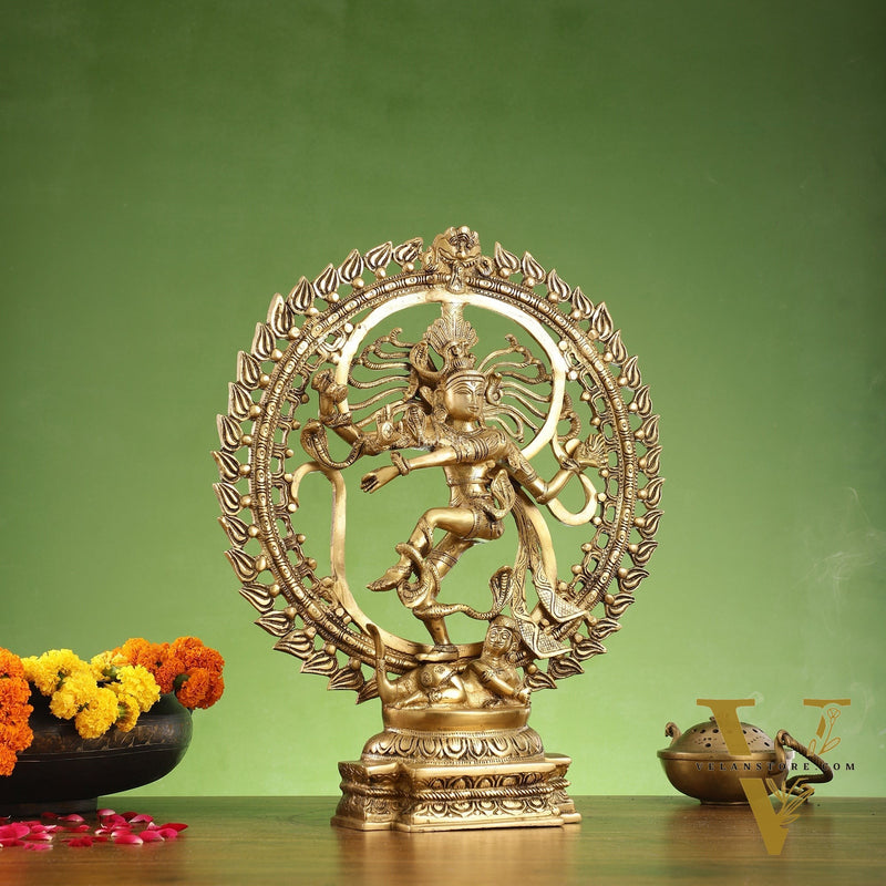 Brass Nataraja Statue matte gold 20 inch