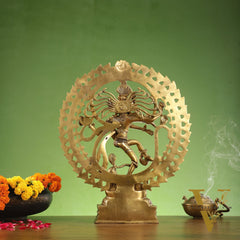 Brass Nataraja Statue matte gold 20 inch
