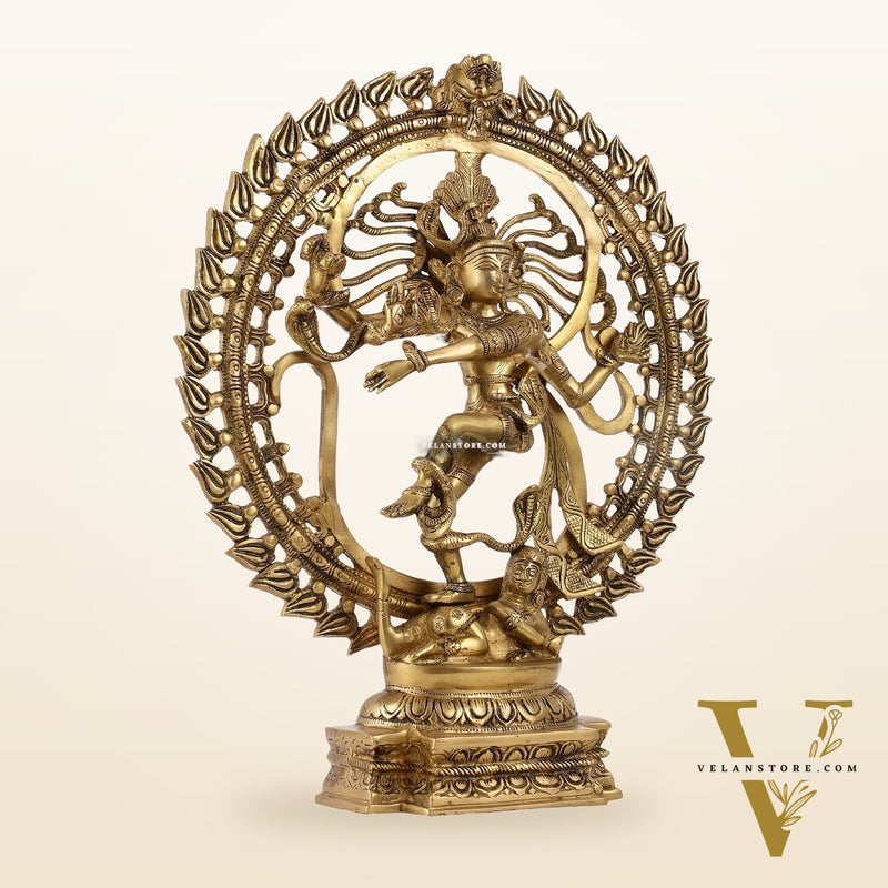 Brass Nataraja Statue matte gold 20 inch