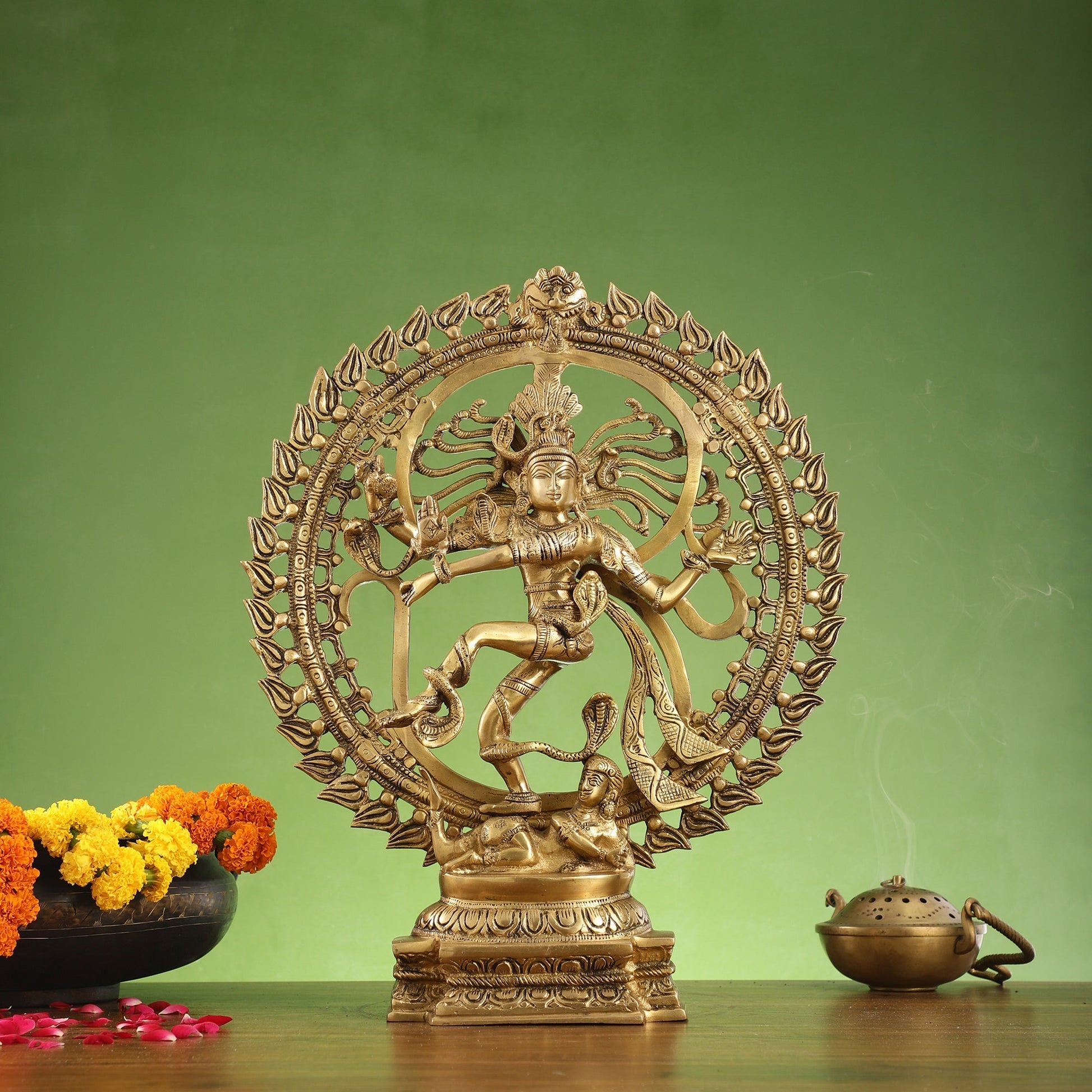Brass Nataraja Statue matte gold 20 inch