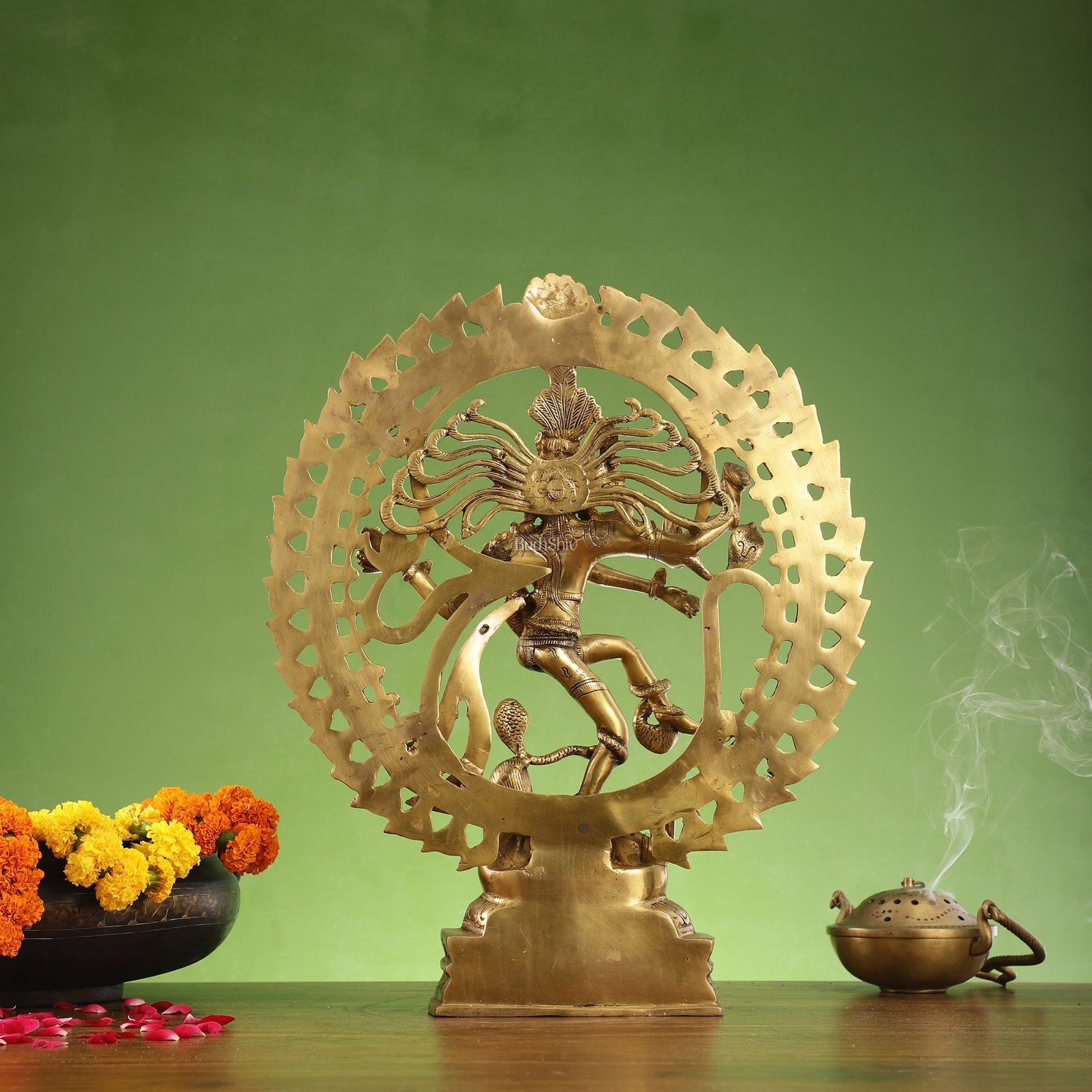 Brass Nataraja Statue matte gold 20 inch