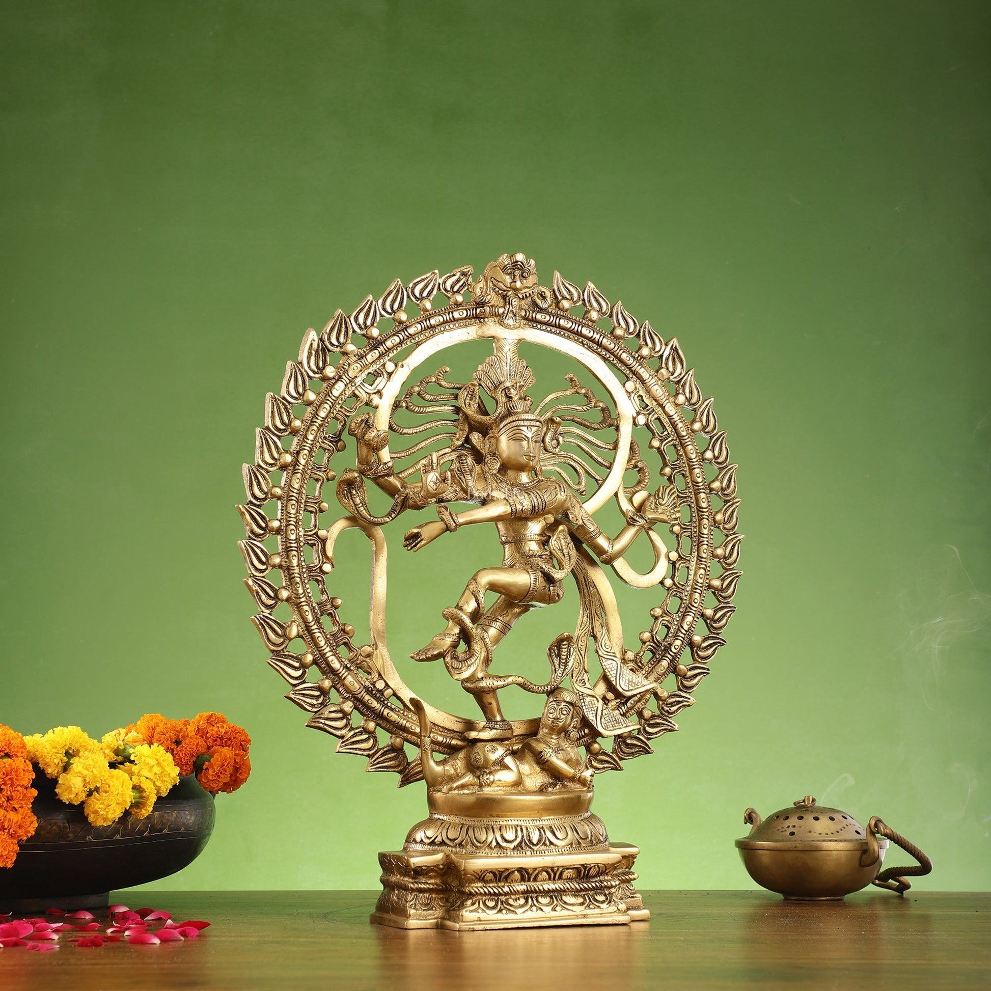 Brass Nataraja Statue matte gold 20 inch