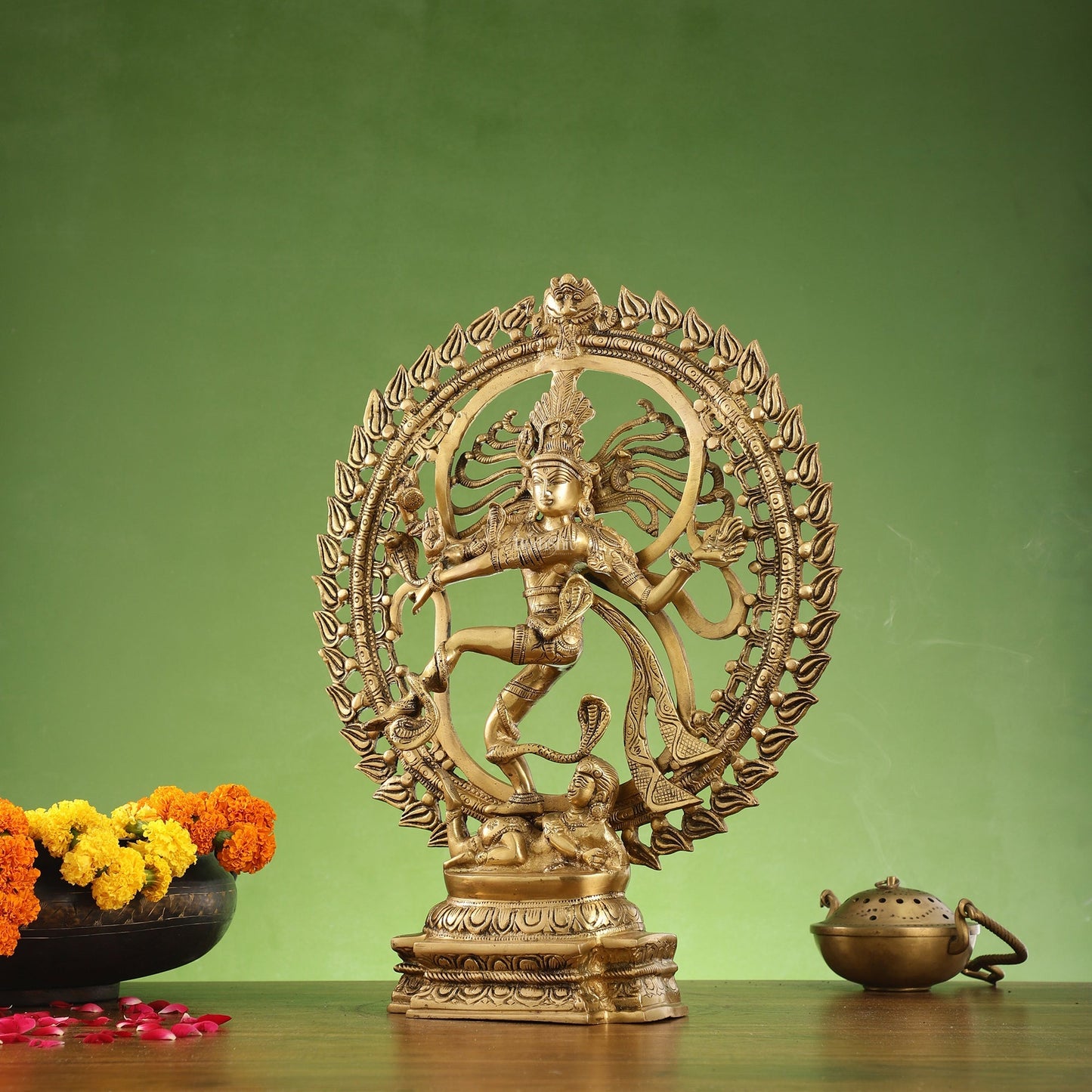 Brass Nataraja Statue matte gold 20 inch